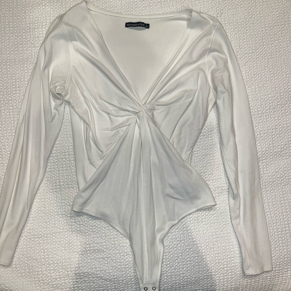Abercrombie white twist front bodysuit
